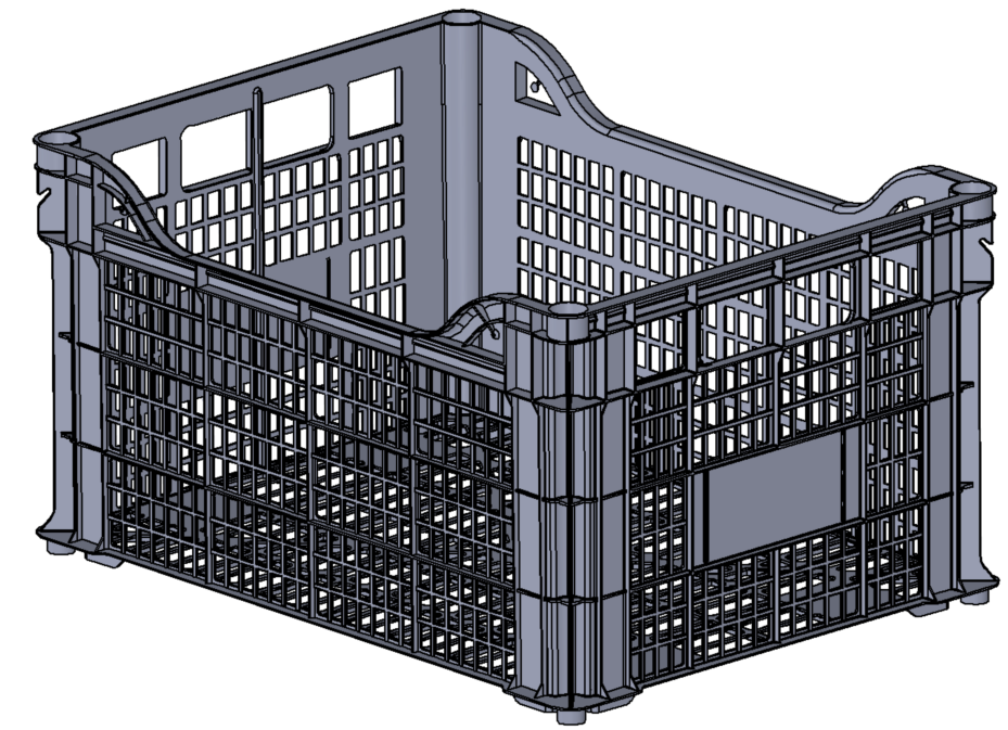 Fruit crate model H210 (stackable/disposable)